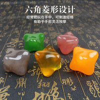 Resin Hexagonal Massage Ball Hand Palm Acupressure Tool for Muscle Health and Grip Strength
