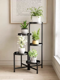 Vintage Iron Art Foldable Plant Stand for Living Room Balcony Corner