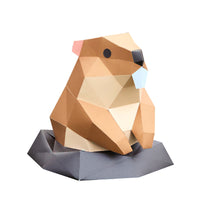 Cute Groundhog 3D Paper Model DIY Craft Kit for Animal Lovers
