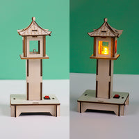DIY Wooden Lighthouse 3D Puzzle Model Kit for Kids