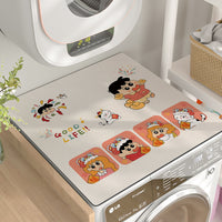 Cartoon Diatomaceous Earth Washing Machine Mat - Quick Dry, Absorbent & Dustproof