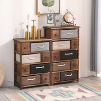Solid Wood Rattan Weave Storage Cabinet with Drawers for Living Room and Bedroom