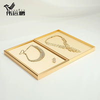 Jewelry Display Tray with Metal Frame for Rings Necklaces Bracelets, Storage Organizer for Showcases
