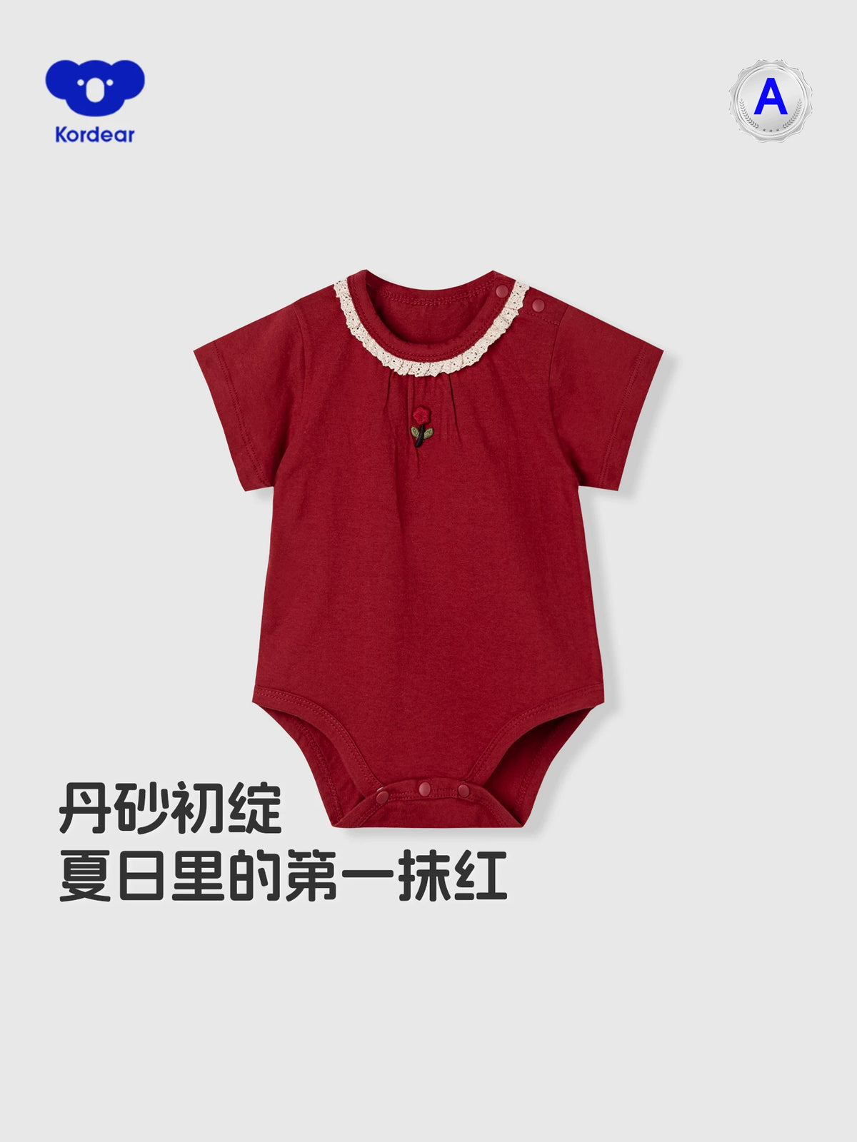 Koalati Baby Girl Summer Cotton Lace Collar Bodysuit Romper