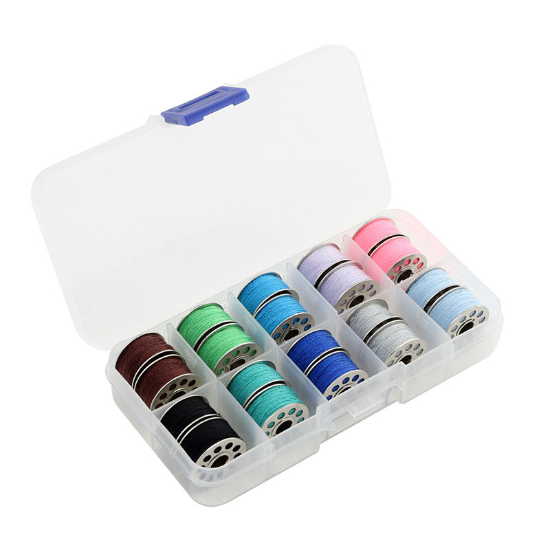 Household Vintage Treadle Sewing Machine Bobbin with 10-Color Thread Spools - Universal Sewing Machine Accessories