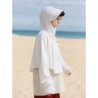 Unisex UPF 50+ Sun Protection Cape Hoodie for Outdoor Activities
