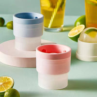 2-in-1 Large Round Ice Ball Maker Mold with Quick Freeze Silicone Tray