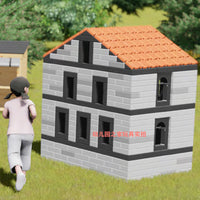 Large Outdoor EVA Building Blocks for Kids, Chinese Courtyard House Construction Toy for Kindergarten Play
