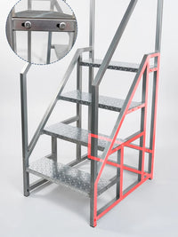 Industrial Warehouse Step Ladder with Handrails, Multi-Purpose Climbing Ladder for Home and Workshop