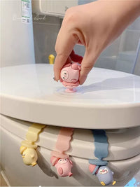 Toilet Lid Lifter Handle Set - Hygienic Silicone Design for Easy Lifting