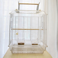 Large Transparent Bird Cage for Parrots, Peonies, Budgerigars, and Mynah Birds - Spacious Observation Cage
