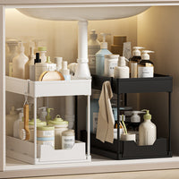 Under-Cabinet Pull-Out Kitchen Storage Rack with Drainer