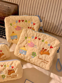 Cute Puppy Cosmetic Bag for Women, Large Capacity Portable Travel Organizer for Skincare, Toiletries, and Stationery