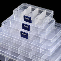 Clear Plastic Storage Box with Removable Dividers for Jewelry, Tools, and Small Items