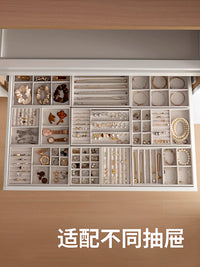 Velvet Jewelry Drawer Organizer Tray for Rings, Bracelets, Earrings, and Necklaces