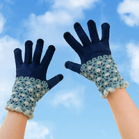 Women's Winter Warm Knitted Touchscreen Gloves with Fleece Lining