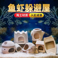 Aquarium Ceramic Hideaway Decor Set for Fish and Shrimp Breeding