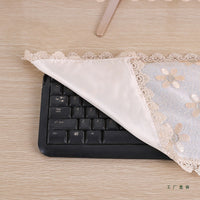 Lace Computer Monitor Dust Cover for Desktop PC, Modern LCD Display Screen Protector with Keyboard Cover
