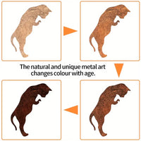 Distressed Metal Cat Silhouette Garden Stake Decor