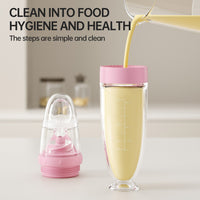 Baby Silicone Squeeze Feeding Bottle with Spoon for Cereal and Purees