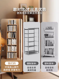 Freestanding Corner Bookshelf Narrow Storage Cabinet for Living Room