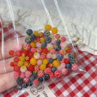 Miniature Clay Raspberry Decorations for Dollhouse & Cake Decor