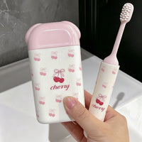 Portable Travel Toothbrush Holder and Rinse Cup Set for Adults and Kids