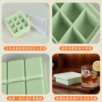 Food Grade Silicone Ice Cube Tray with Lid DIY Ice Block Mold Baby Food Freezer Container Creative Home Ice Grid