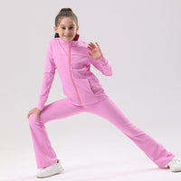 Kids' UV Protection Breathable Long Sleeve Yoga Set for Running & Outdoor Activities