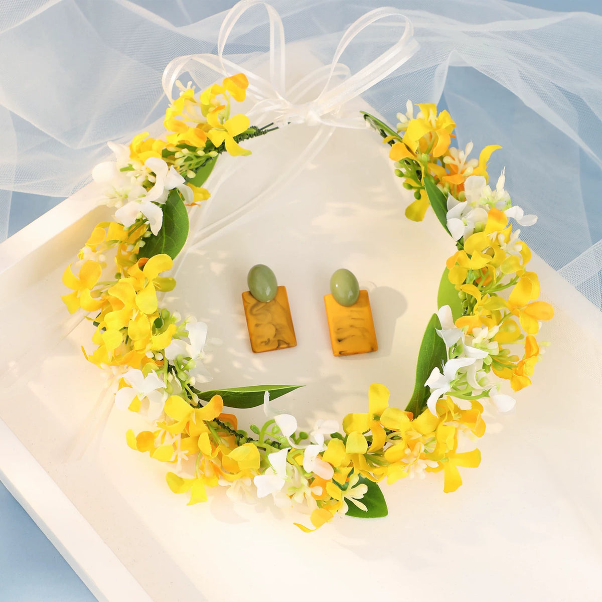 INS Style Floral Bridal Headband for Beach Vacations and Wedding Photography
