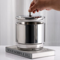 304 Stainless Steel Double-Layer Insulated Ice Bucket with Lid for Home Bar