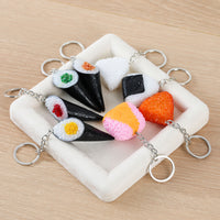 Realistic Sushi Food Model Keychain Decoration - Japanese Rice Ball Cosplay Prop