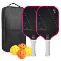 T700 Carbon Fiber Pickleball Paddle Set with Balls and Bag