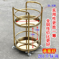 Stainless Steel Mobile Serving Cart for Food, Beverages, and Desserts