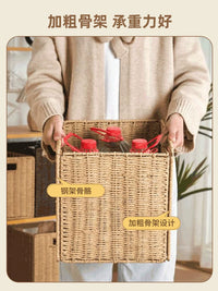 Handwoven Rattan Storage Basket for Snacks, Toys, and Sundries - Japanese Style Woven Hamper