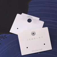 White PVC Earring Display Cards with Hanging Hooks for Jewelry Packaging