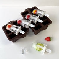 BPA-Free Silicone Ice Pop Molds with Lids and Handles - 6 or 10 Cavity Homemade Ice Cream Bar Maker