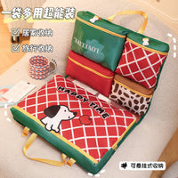 Leopard Print 7-in-1 Travel Storage Bag Set with Hanging Toiletry Organizer
