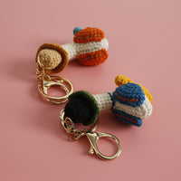 Hand-Knitted Duck Keychain Charm, Cute Crochet Animal Pendant for Bags and Keys