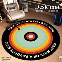 Vinyl Record Design Round Area Rug for Bedroom, Gaming Room, or Study