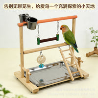 Parrot Desktop Perch with Swing and Grinding Rod for Birds