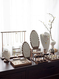 Vintage Chinese Style Jewelry Display Stand Necklace Mannequin Holder Storage Tray Photography Prop