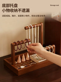 Solid Wood Jewelry Display Stand for Necklaces, Bracelets, Watches, and Beads