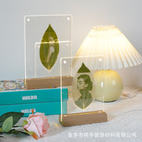 Acrylic Photo Frame with Stand, Wall Mountable Clear Display for Postcards, A4 Posters, and Leaf Carvings