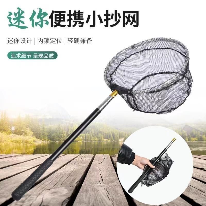 Ultralight Portable Fishing Landing Net Pole and Head Set