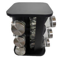 360° Rotating Spice Rack with Jars, Multi-Layer Stainless Steel Kitchen Seasoning Organizer