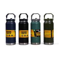 Large Capacity 304 Stainless Steel Insulated Water Bottle with Handle and Straw for Travel, Hiking, and Sports