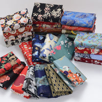 Japanese Style Pure Cotton Fabric for Kimono, Hanfu, and Doll Clothes with Gold Stamping