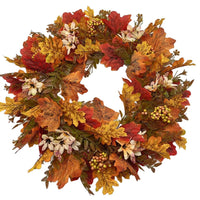 Halloween Thanksgiving Autumn Maple Leaf Wreath Door Hanging Decoration