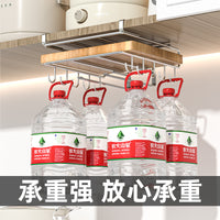 Stainless Steel Kitchen Cabinet Organizer Rack with Hooks for Pot Lids & Cutting Boards